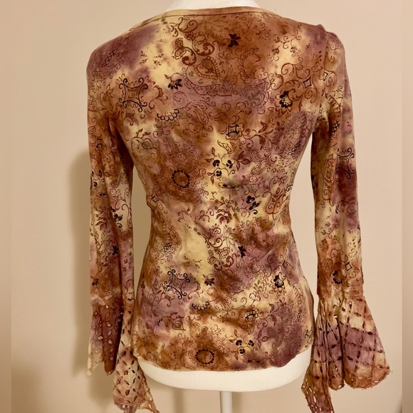 Super soft, boho long-sleeved tee with embroidery, vintage style - Picture 2 of 7